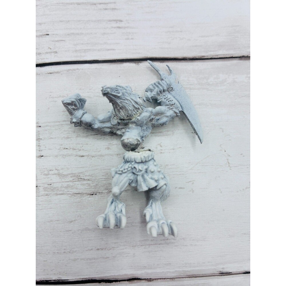 Vintage Metal Werewolf Beast Miniature Figure Hand Blade Fantasy Tabletop Gaming
